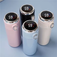 smart insulated water bottle 304 stainless steel vacuum wide mouth coffee mug travel thermoses with lcd touch screen coffee cup