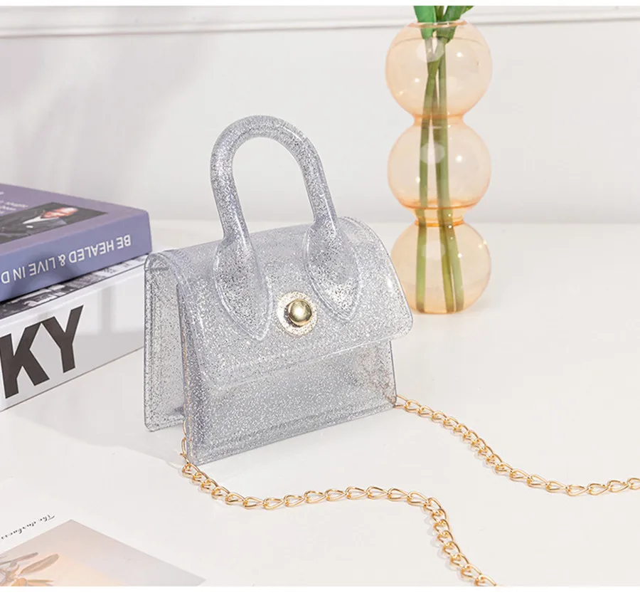 Женская прозрачная квадратная сумка слинг крутая мессенджер через плечо из ПВХ