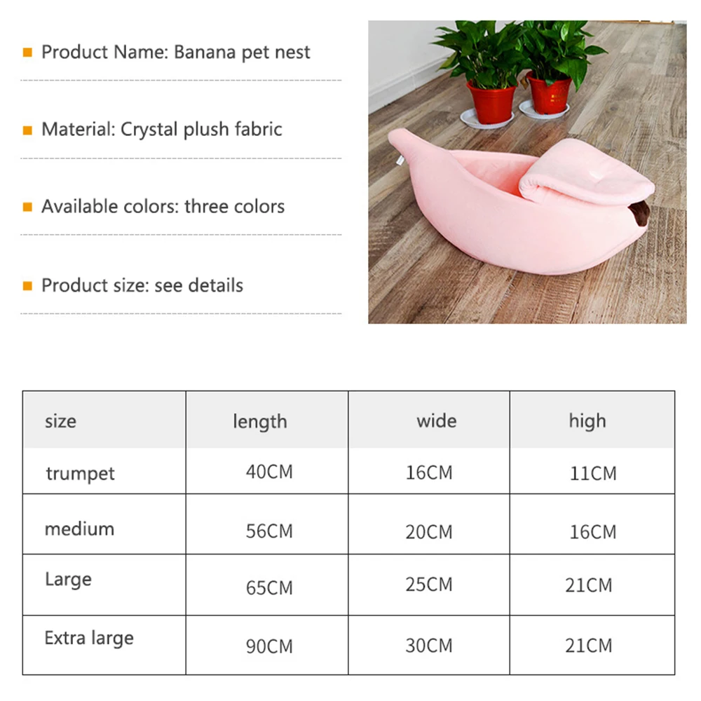 

Portable Pet Basket Banana Shape Pet Dog Cat Bed House Doggy Puppy Cushion Cozy Cute Banana Puppy Cushion Kennel Warm