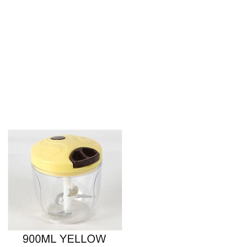 900ML YELLOW Мощность ful ручной мясорубки ручной Мощность Еда измельчитель Мясорубка блендер миксер чтобы нарезать мясо фрукты овощи орехи трав мясорубка мясорубка электрическая измельчитель электрический электромясорубка блендер - Цвет: 900ML YELLOW
