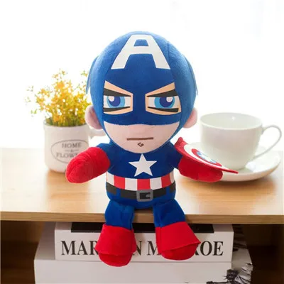 25cm The Avengers 4 Plush Toys Iron Man Deadpool Thanos Spiderman Stuffed Plush Toys Super Hero Doll Soft Toy - Цвет: Зеленый