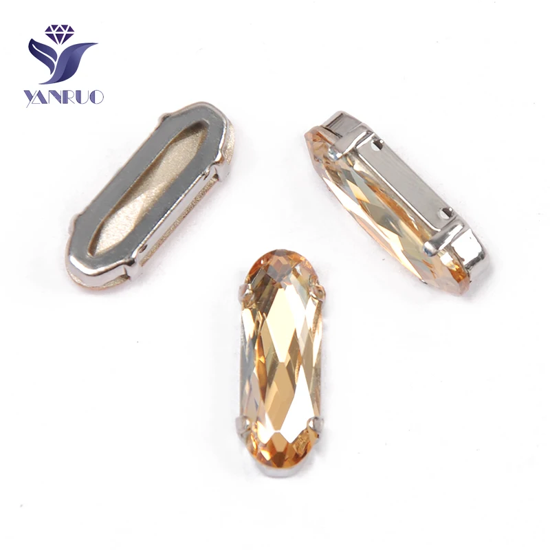 Golden Shadow YANRUO 4161, удлиненные Стразы для багета, хрустальные причудливые камни с когтями, K9 точечные Стразы для рукоделия - Цвет: Golden Shadow