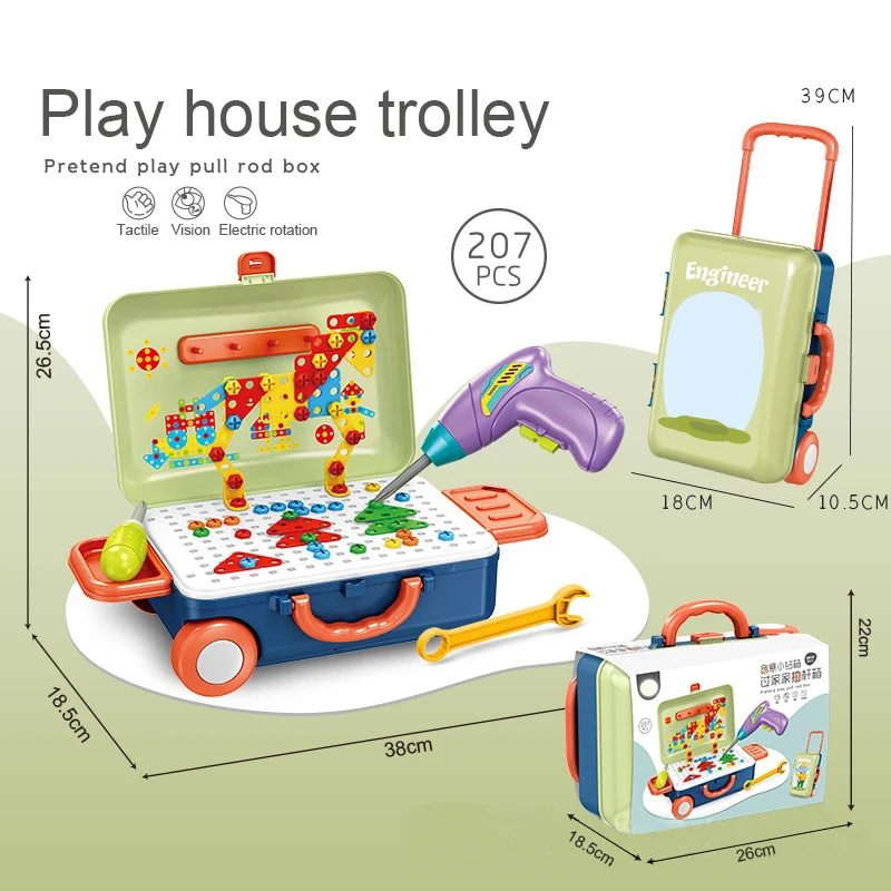 

Children Toys Electric Drills Tool Toys Toolbox Set Simulation Drill Boy Puzzle Games Simulation Play House Toolbox Toys Set