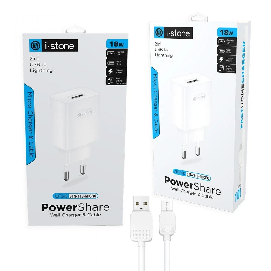 

Адаптер быстрой зарядки i-Stone чехол для телефона 18W + кабель Micro USB