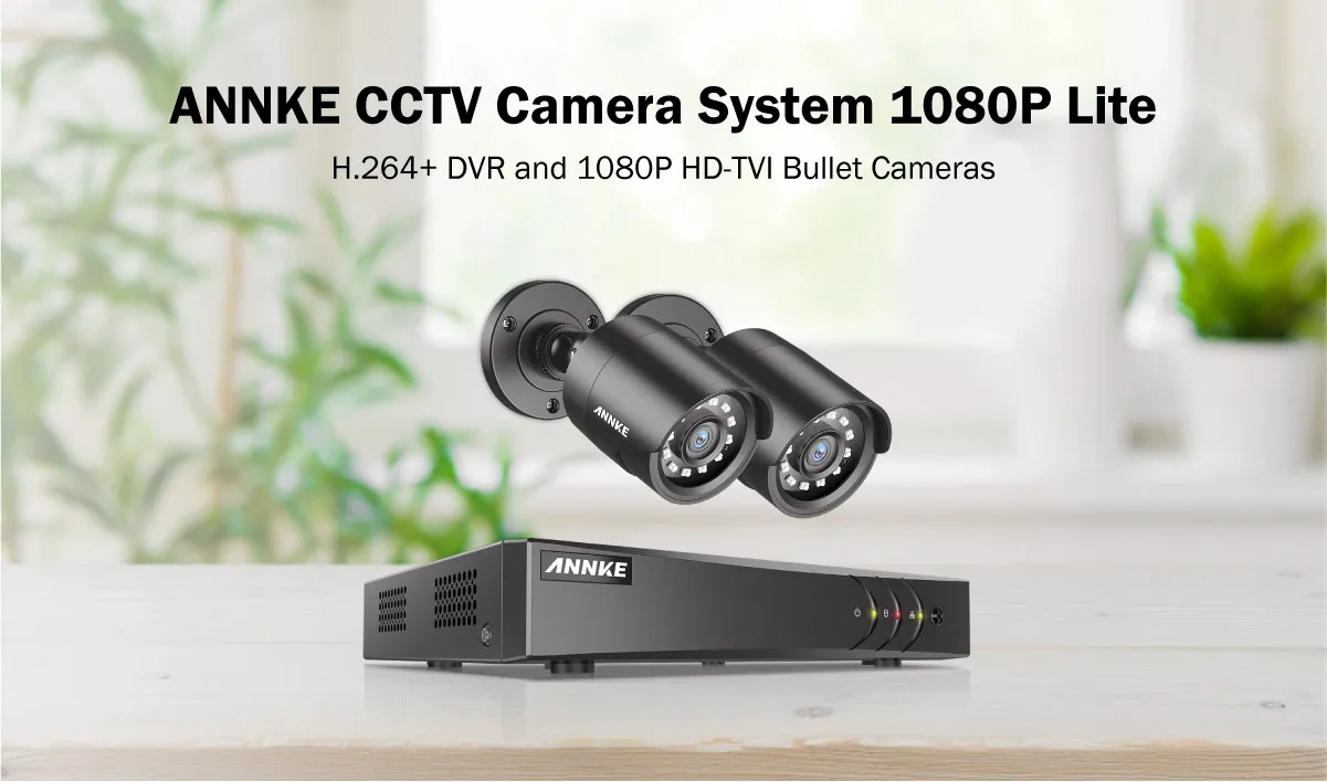 ANNKE 4CH 1080P CCTV камера DVR система 2 шт Водонепроницаемый 2.0MP HD-TVI Камера пуля s домашний комплект видеонаблюдения Обнаружение движения