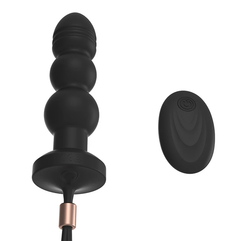 Беспроводной пульт дистанционного управления Анальная пробка дилдо с бусинами