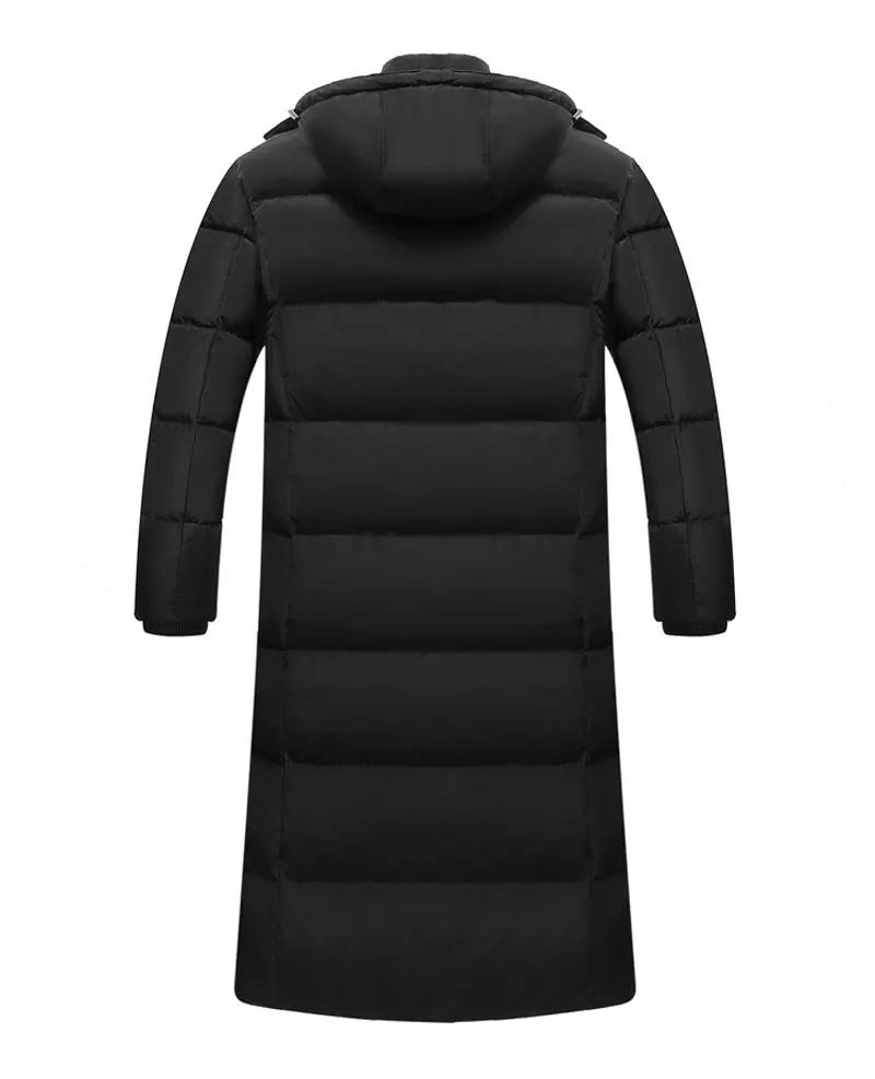 2020 Winter Men's Long Coat Fashion Thick Warm Slim Casual Hooded Jackets Long Sleeve High Quality Cotton Jacket Black Plus Size