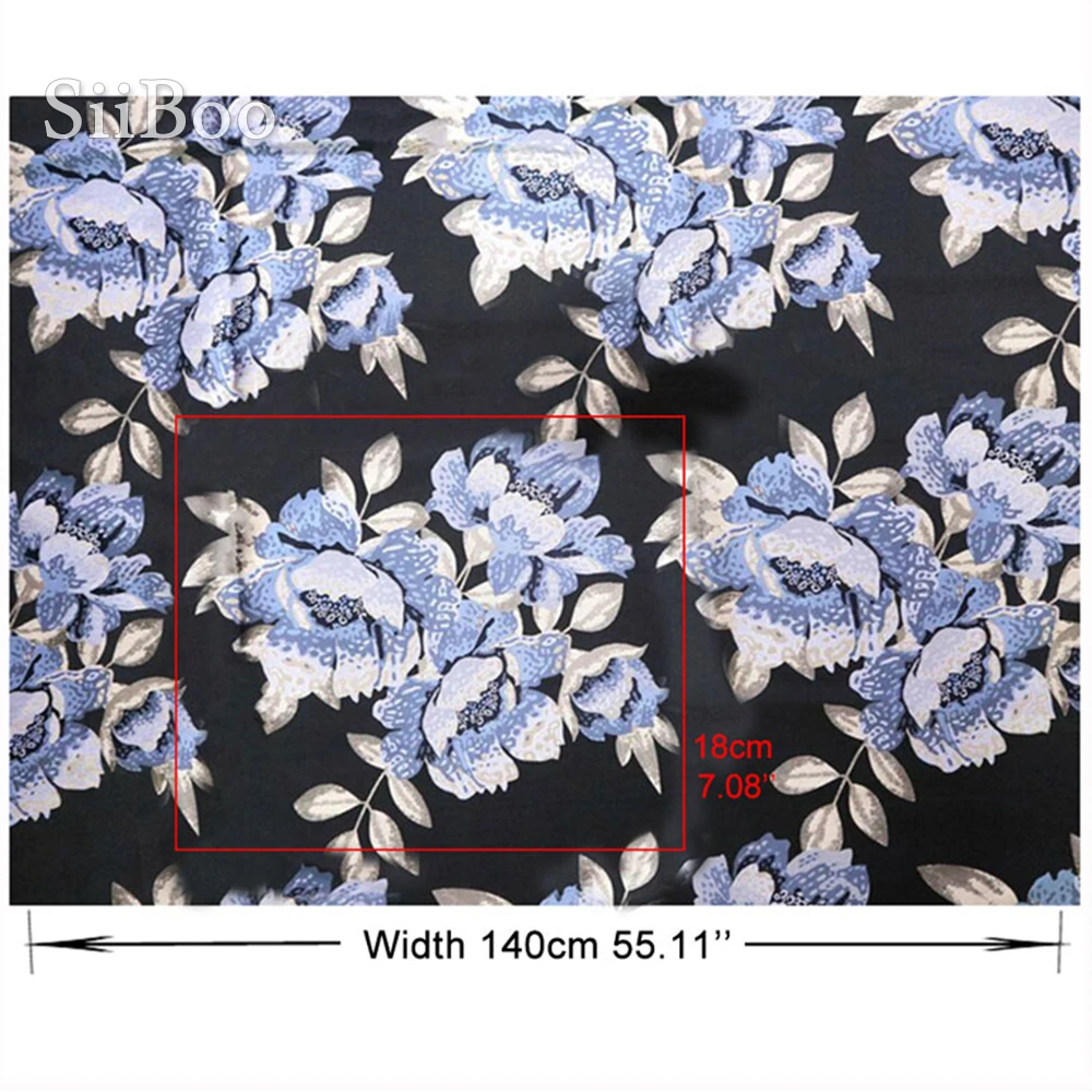 Жаккардовая ткань в американском стиле элегантная синяя жаккардовая с цветочным