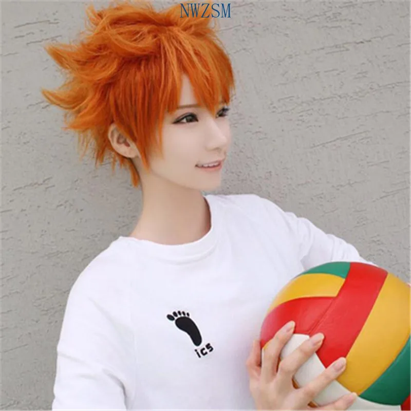 Аниме Haikyuu! Парик для костюмированной вечеринки Shoyo Hinata короткие оранжевые парики