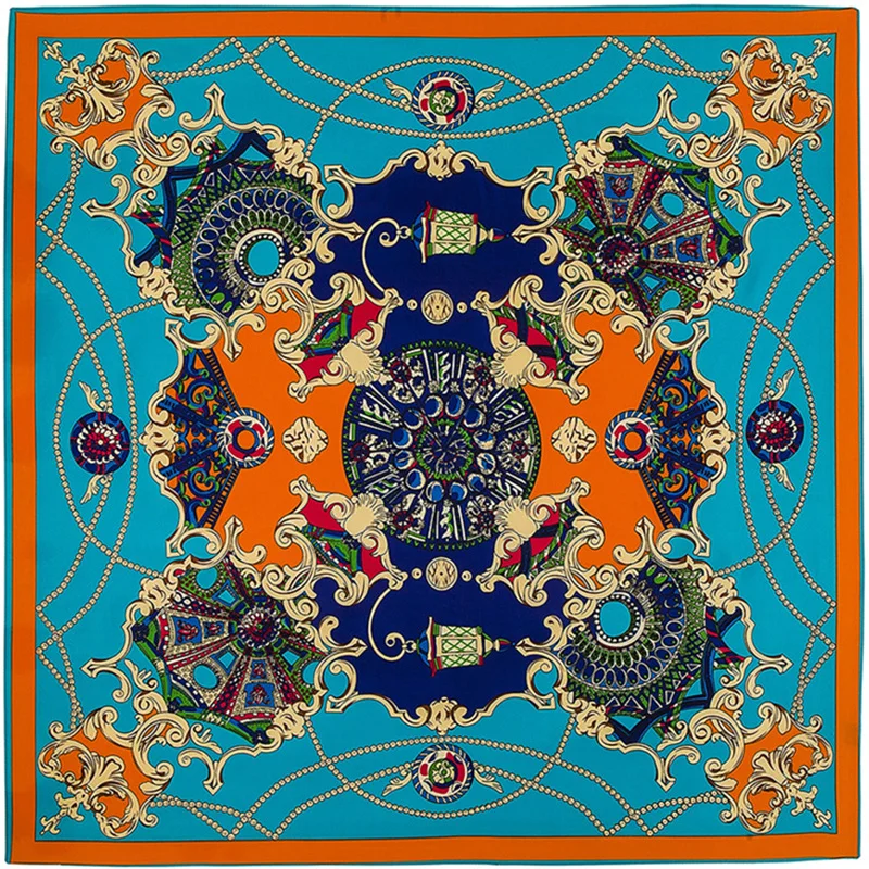 

2021 Scarf 100*100cm Silk Scarf Twill night sky Ladies Luxury Silk Scarf Summer Fashion Sunscreen Hijab Foulard