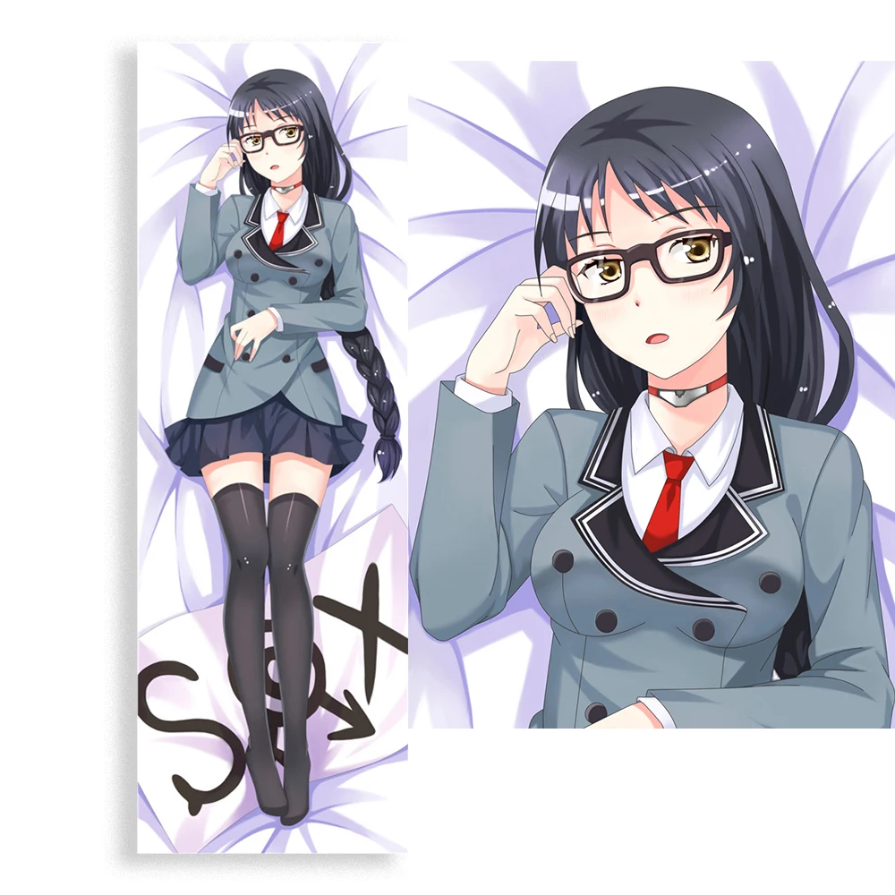 

Anime Kajo Ayame Long Pillow Case Cosplay Kajo Ayame Cushion Cover Hugging Body Peach Skin Pillowcase