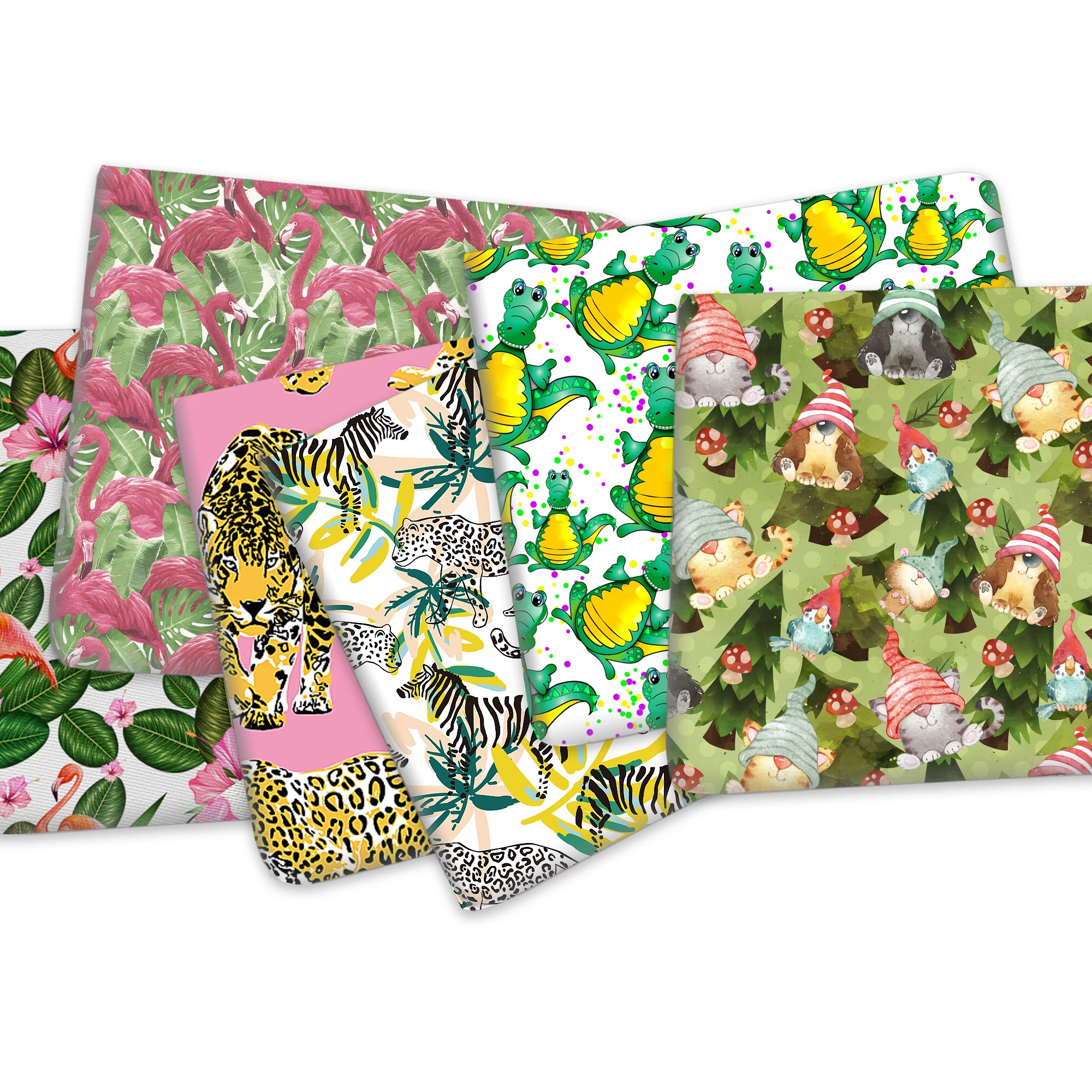 

50*145cm Leaf Polyester Cotton Fabric Animal Quilting Patchwork Cloth Dress Puppet Garment Tissue Material Doll,1Yc17791