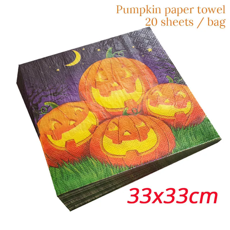 WEIGAO 20 шт Хэллоуин Тыква бумажные салфетки украшение для дома ведьмы ткани