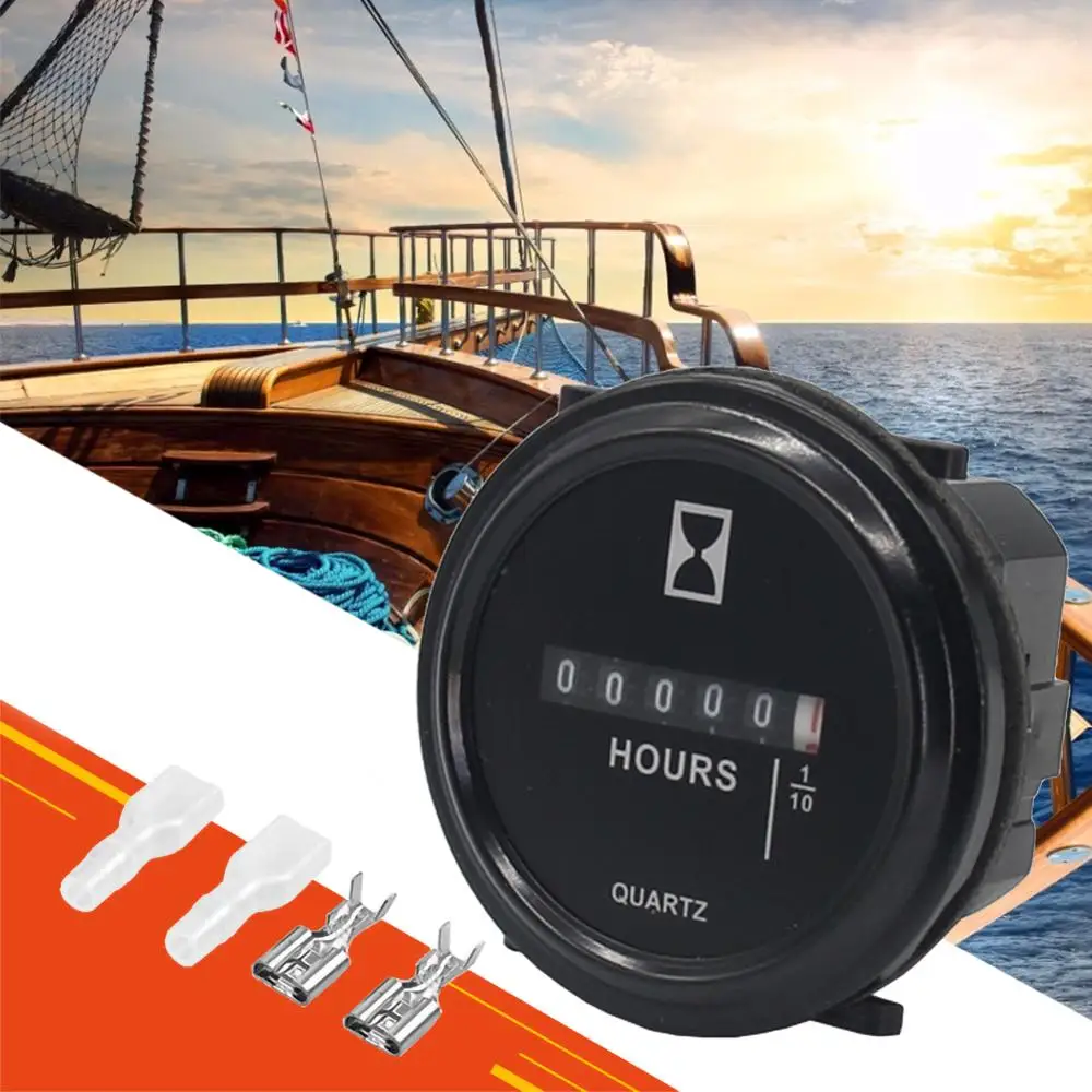 

Engine Hour Meter Gauge 6v-80v Boat Auto Atv Snowmobile Vehicle Cars Trucks Marine Generator Engine Round Hour Meter Gauge