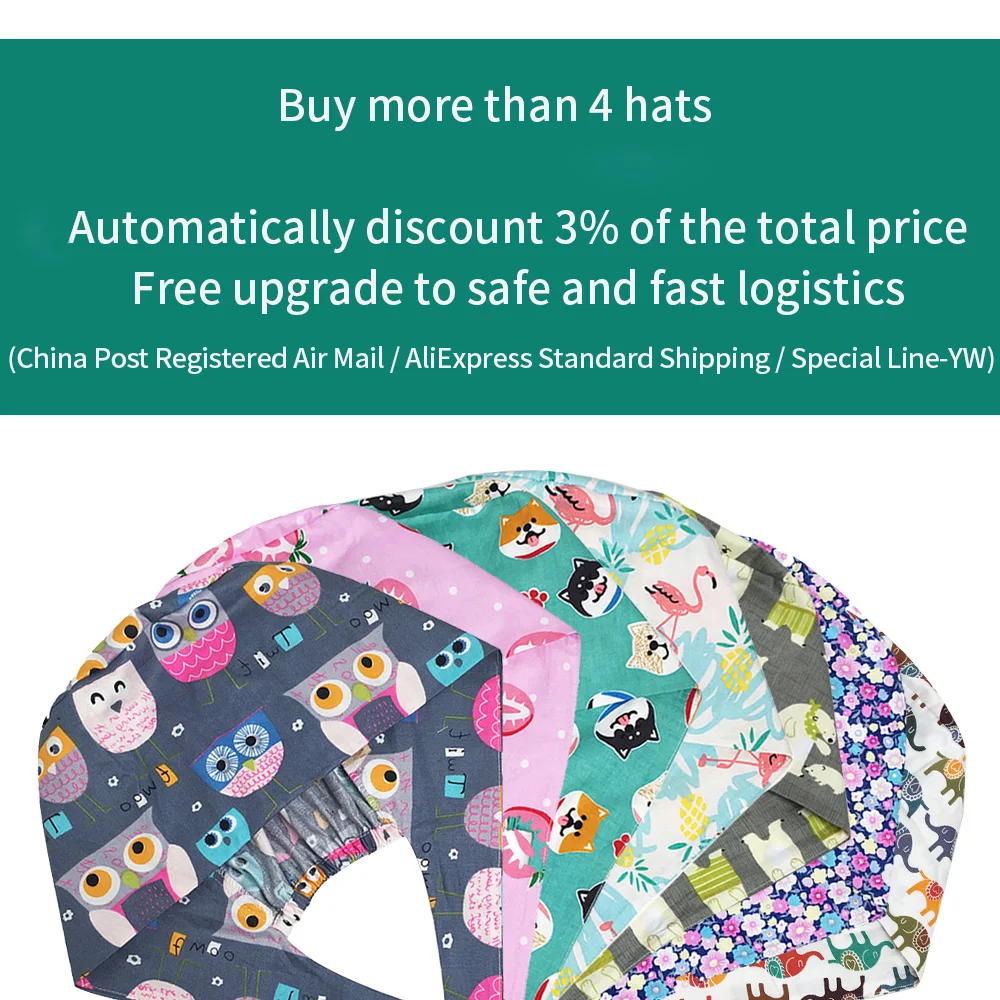

Women Beauty Cap Female Hats Laboratory Practical Scrubs Cap Pet Shop Scrubs Caps Printing Hat Adjustable Cosmetic Frosted Hats