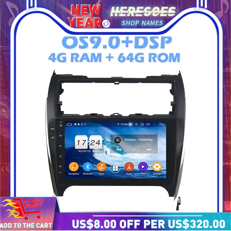 IPS DSP Android 10 0 4 Гб ОЗУ 64 ПЗУ автомобильный dvd плеер Wifi Bluetooth RDS радио GPS карта для Toyota