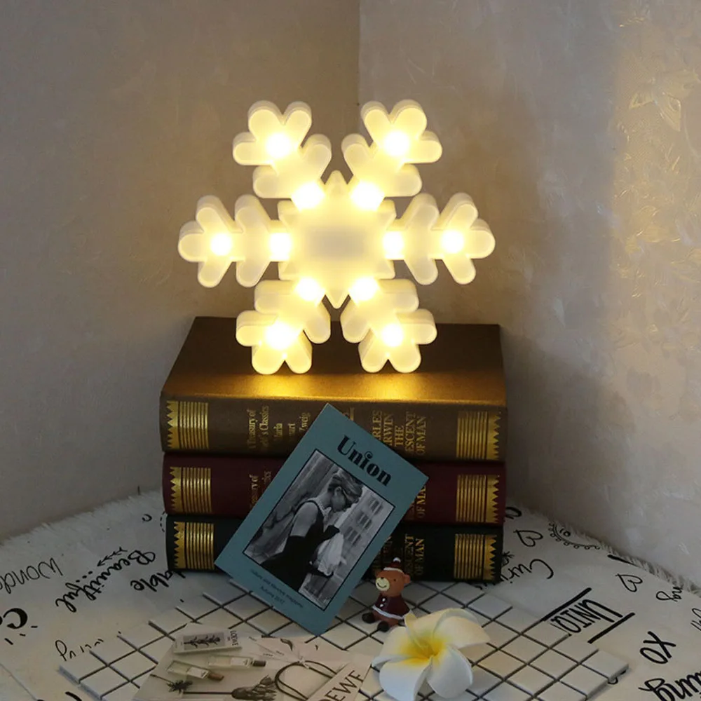 СВЕТОДИОДНЫЙ ночник в виде снежинки светящийся темноте 3D вечерние украшения для