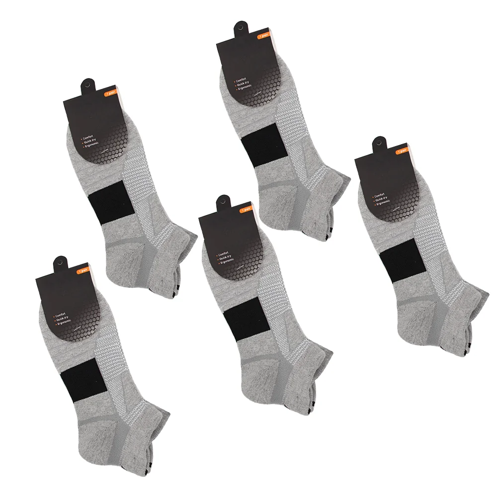 

5 Pairs of Running Socks Cushioned Sports Socks Ankle Socks Trainer Socks for Men Ladies Cotton Low Cut Athletic Socks