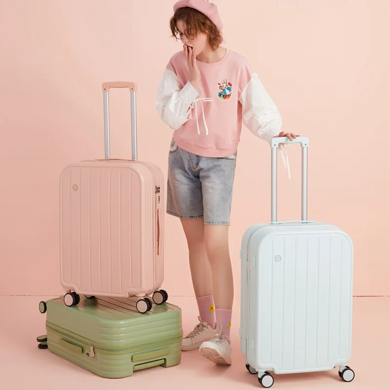 20/22/24/26/28 Inch Candy-colored Luggage Women's Small Sturdy Suitcases Set Password Box Lightweight Travel Suitcase on Wheels