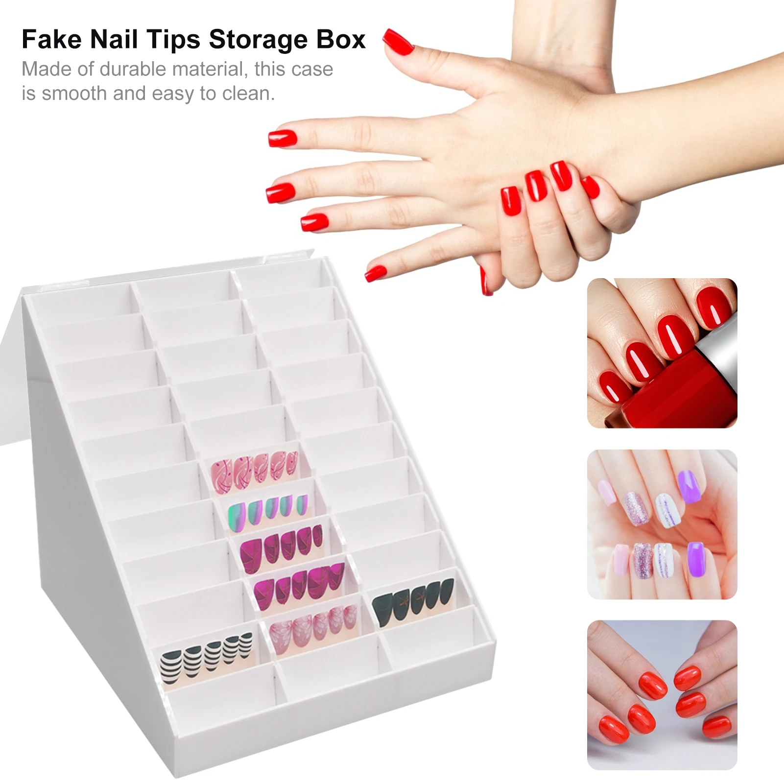 

Professional Fake Nail Tips Color Display Box Nail Polish Holder Gel Polish Nail Display Case Box Nail Art Accessories