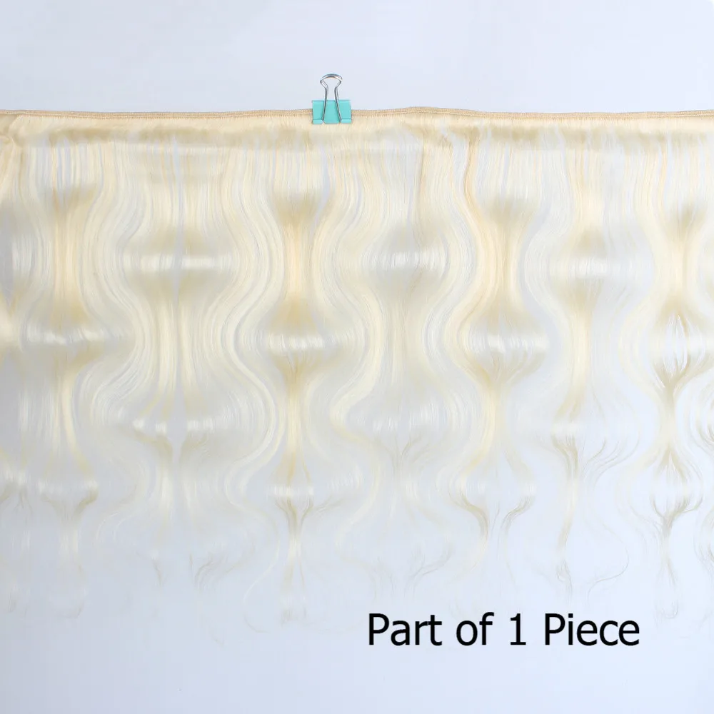 Коллекция BOBBI Платиновые блонд 613 пучков с фронтальной бразильской волной Remy