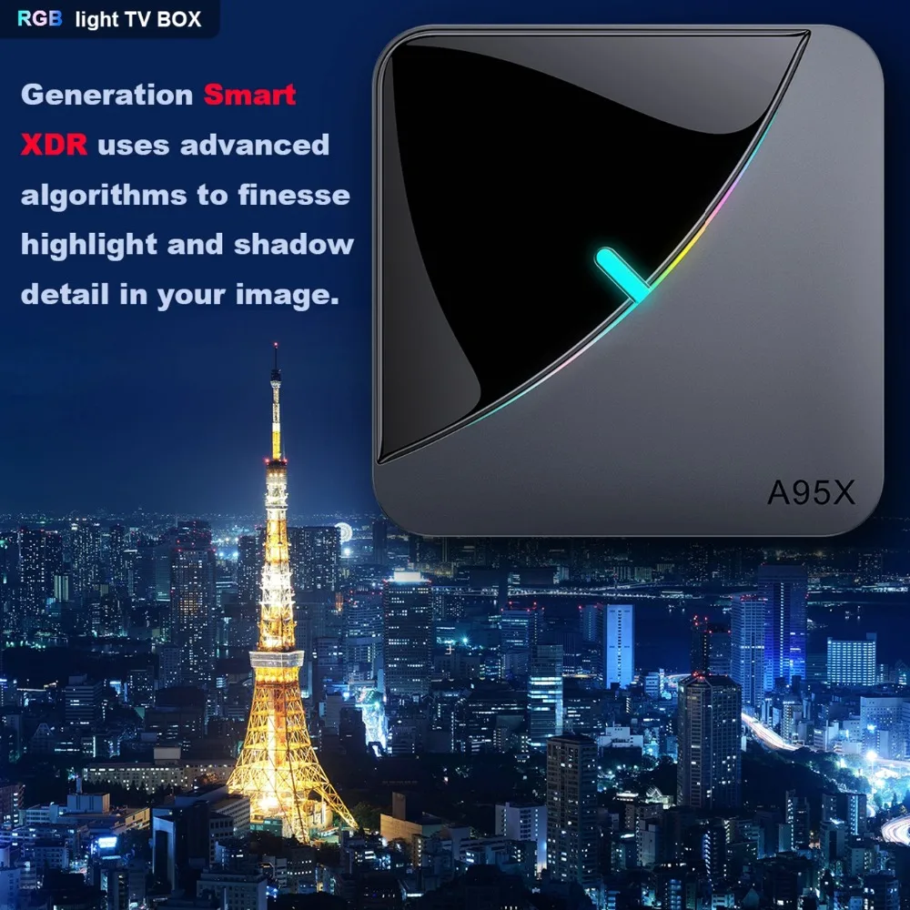 LEMADO A95XF3 ТВ приставка Android 9,0 Amlogic S905X3 4K голосовой помощник Google 4 ГБ ОЗУ 64 Гб ПЗУ 5G wifi Смарт ТВ приставка поддержка PLEX