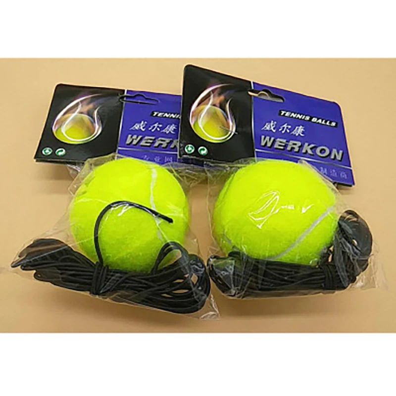 

New Green Resilience Tennis Balls Trainer Exercise Rubber Cord Elastic Band Rebound Training Tennis