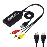 1 8m hdmi compatible to rca av to cable av22av digital signal 3rca converter cable for tv vhs vcr dvd records chipsets shown