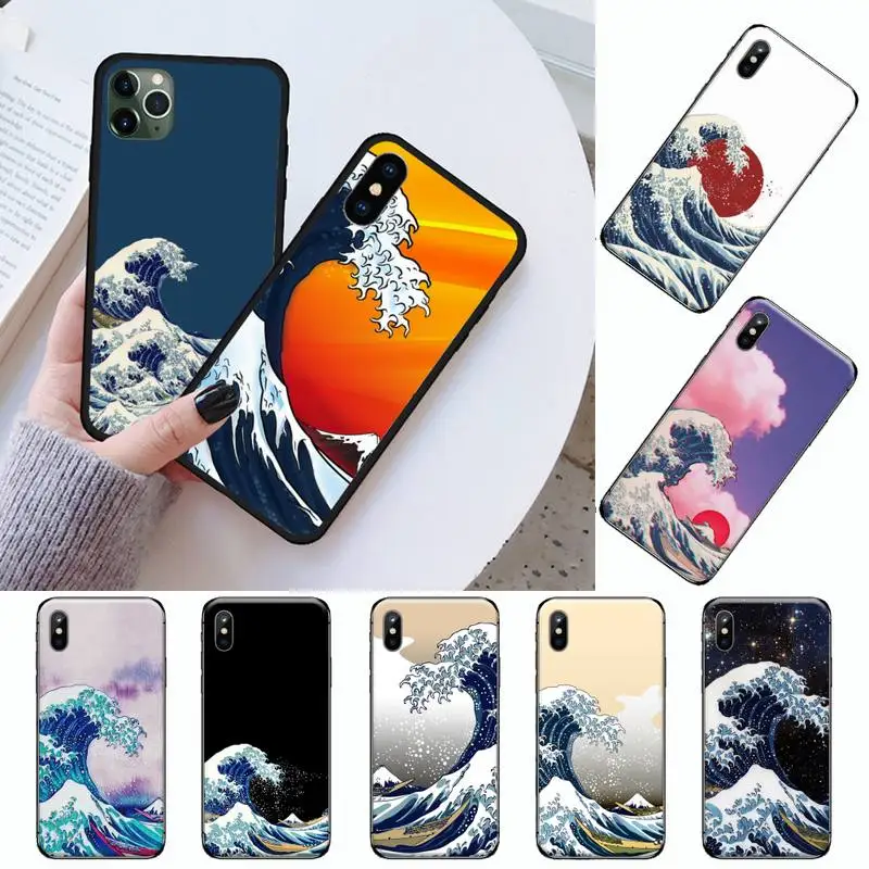 

Japanese The Big Wave of kanagawa Phone Case For iphone 12 11 13 7 8 6 s plus x xs xr pro max mini