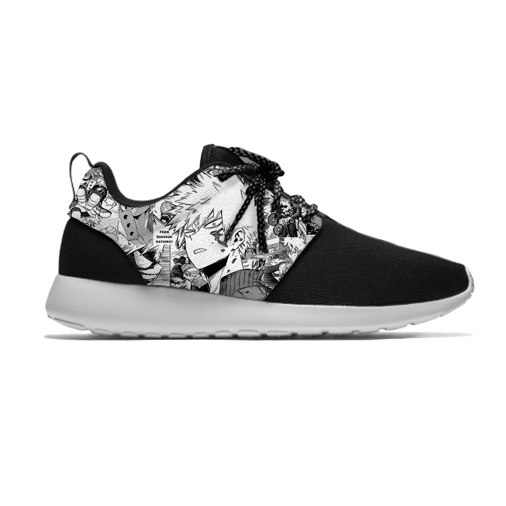 

Anime Cartoon Manga My Hero Academia Bakugou Katsuki Sport Running Shoes Lightweight Breathable 3D Print Men Women Mesh Sneakers