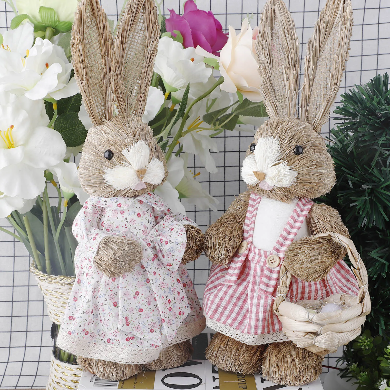 

Easter Decoration Simulation Easter Cute Rabbit Ornament Home Festival Party Window Decorations Photography Props 2020
