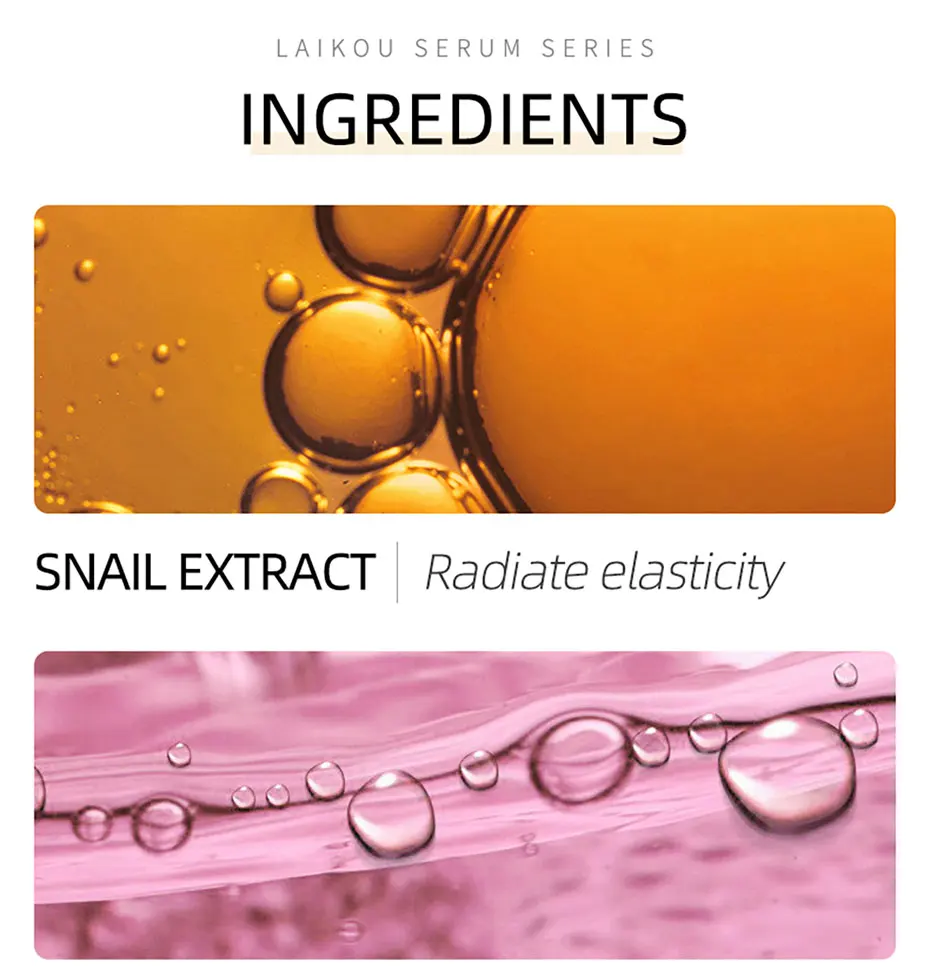 LAIKOU 15ml Original Serum Sakura Anti Aging Hyaluronic Acid Pure 24K Gold Whitening Vitamin C Essence Skin Care Face Serums