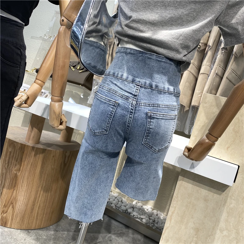 

Brand Original Design 2021 Four-button High-waisted Straight Pants Hong Kong Style Jeans Pants