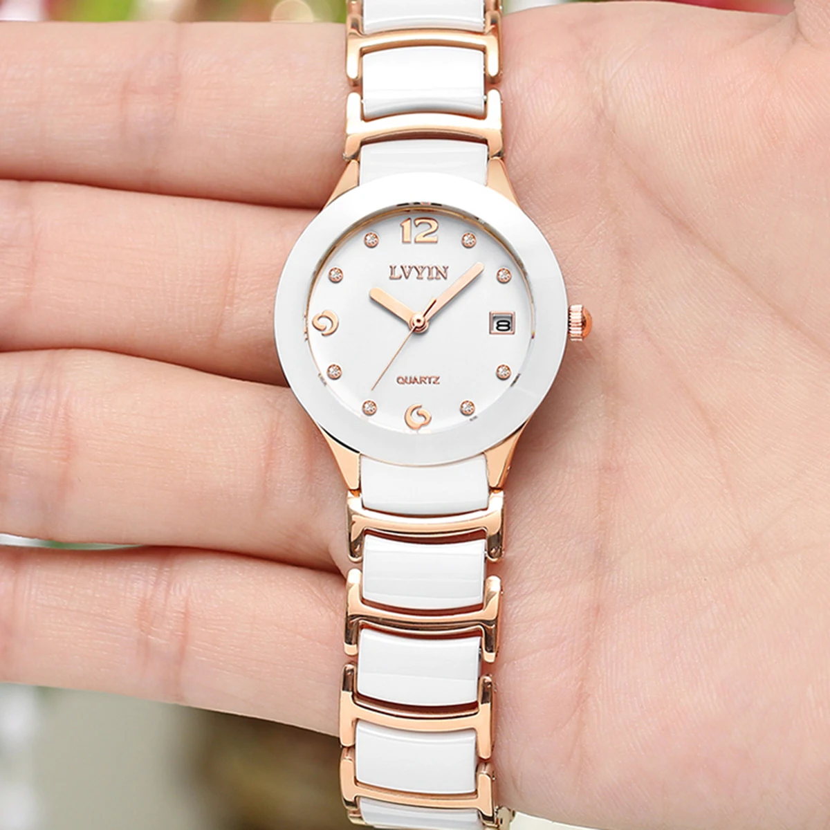 Women's Watch Waterproof  Luxury Ceramic Wristwatches Fashion Charm Wristwatch Quartz White Gold Cute Watches Romantic Gift enlarge