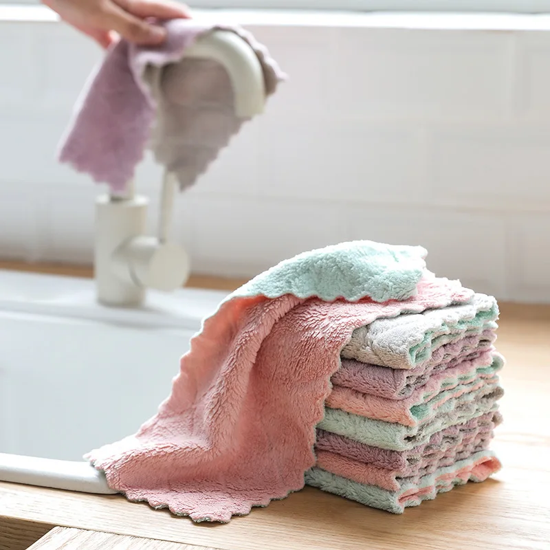 

10/20pcs Microfiber Cleaning Rags Super Absorbent Household Dish Towel Kitchen Oil and Dust Wipe Clean Cloth