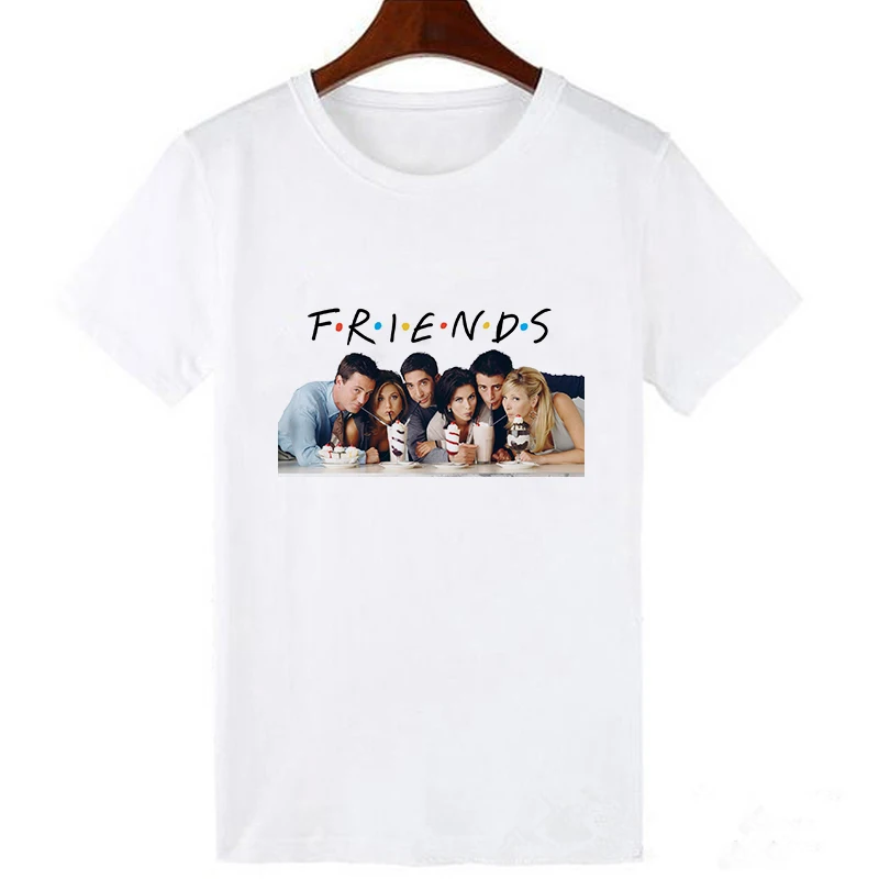Яркие друзья, футболка для ТВ-шоу, Joey camisetas verano mujer, ulzzang harajuku, уличная футболка большого размера - Цвет: 19bk382-white