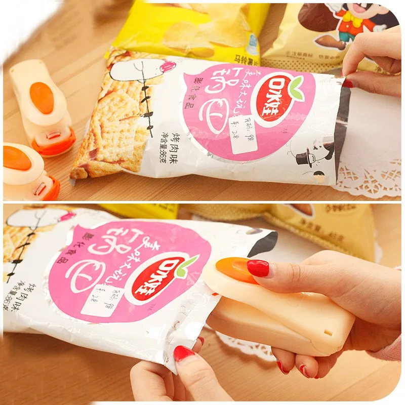 

Kitchen Storage Accessories Portable Heat Sealer Plastic Package Bag Mini Sealing Machine Handy Sticker and Seals For Food Snack