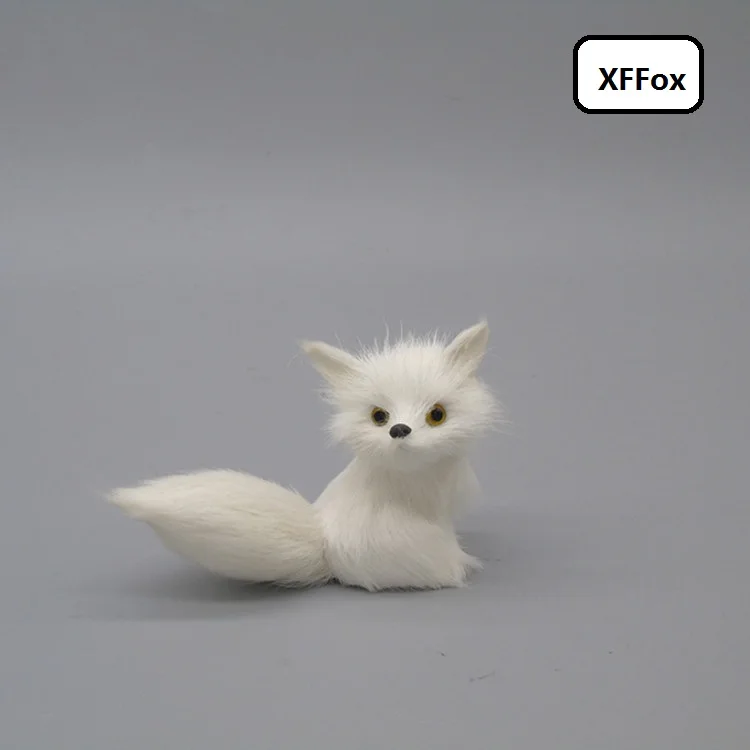 

Милая реальная жизнь белая лиса модель пластик & мех lucky fox кукла подарок около 13x7,5 см xf1681