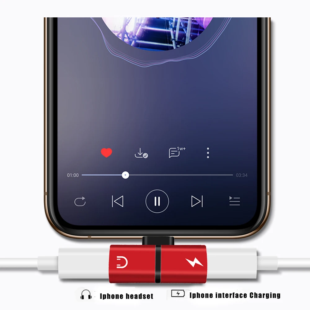 2 в 1 двойной порт наушников Aux адаптер конвертер для Iphone 7 8 Plus X XS Max XR 10 11 Pro зарядка