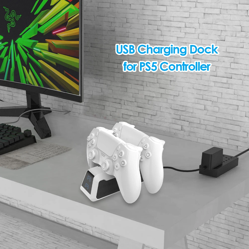 fast dual controller charger stand station for ps5 joystick gamepad power dock electronic machine accessorie free global shipping