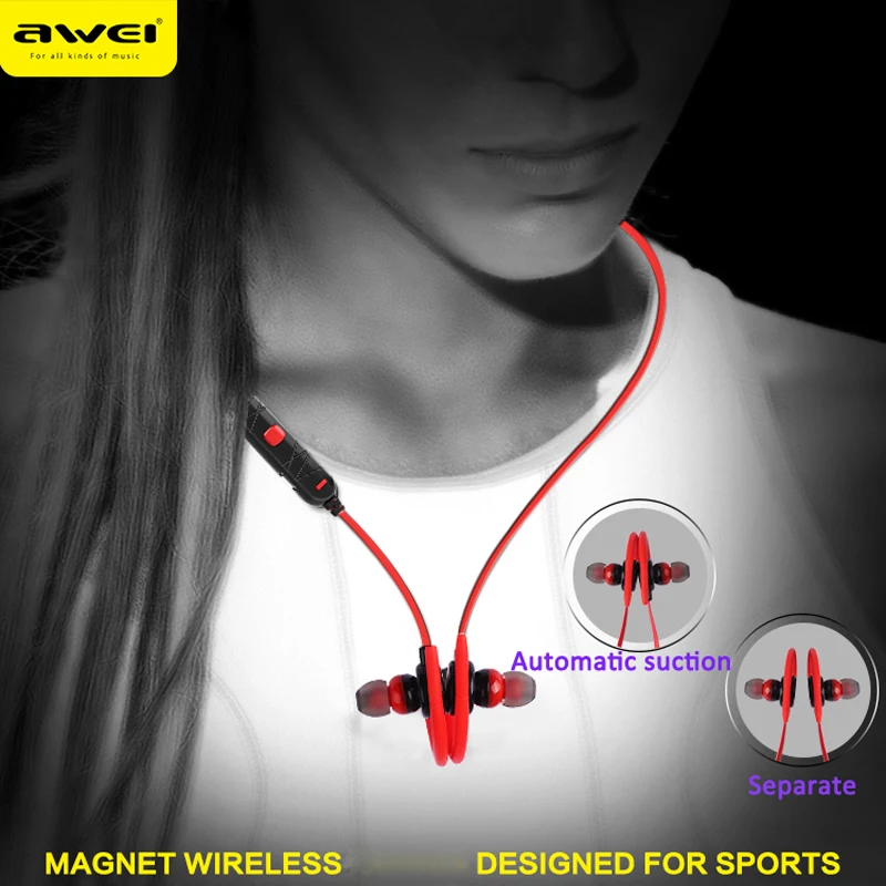 

Awei A620BL Magnetic Wireless Bluetooth Earphone Stereo Sound Sport Earpiece Earbuds music Headset Headphones For iPhone Samsung