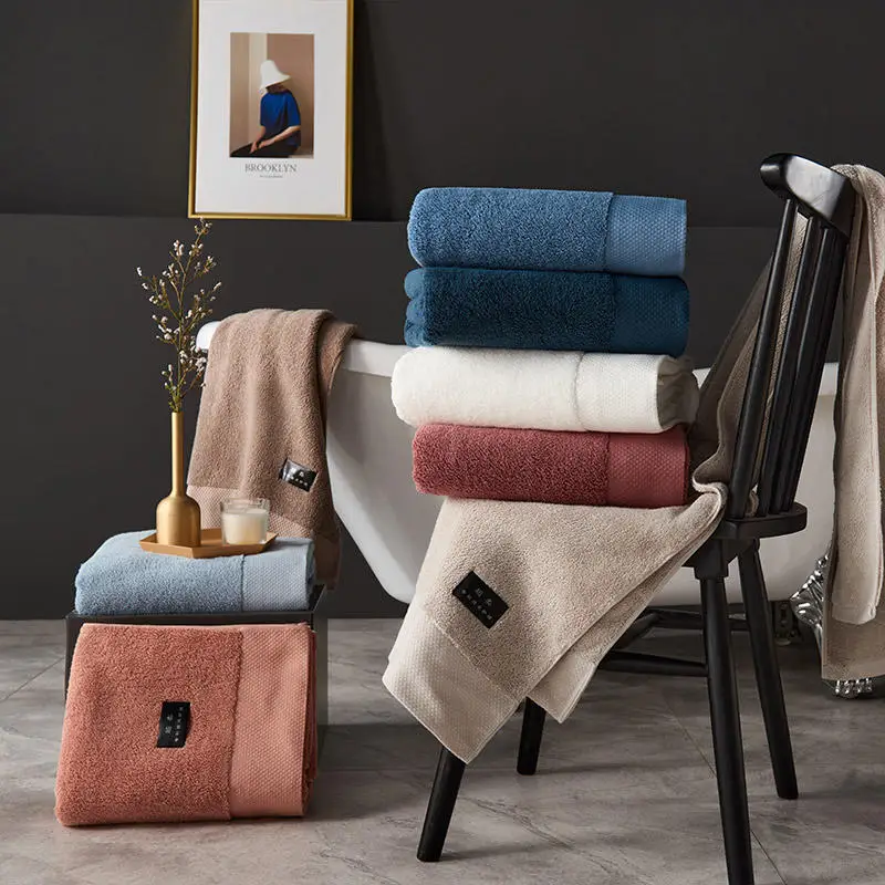 

Solid color 100% cotton super absorbent quick drying super large household adult bath towel or face towel
