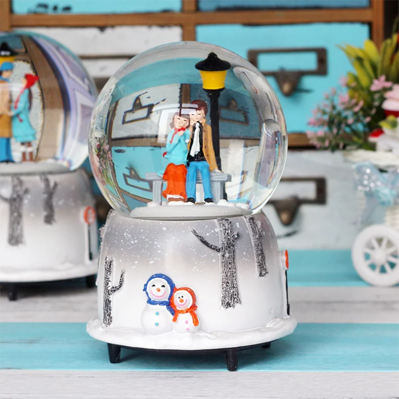 Световой Автоматическая Снежный хрустальный шар для детей и Подруга подарков