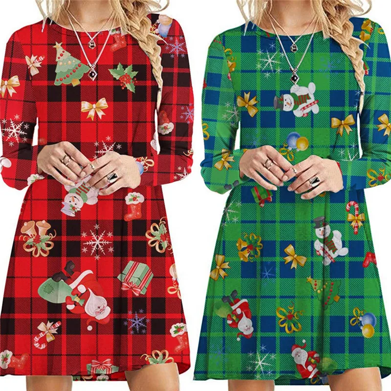 Женские зимние рождественские платья 2019 Новое поступление Рождественский