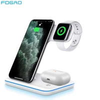 fdgao 3 in 1 wireless charger stand 15w fast charging for iphone 11 x xs xr 8 for apple watch 5 4 3 2 1 airpods pro dock station