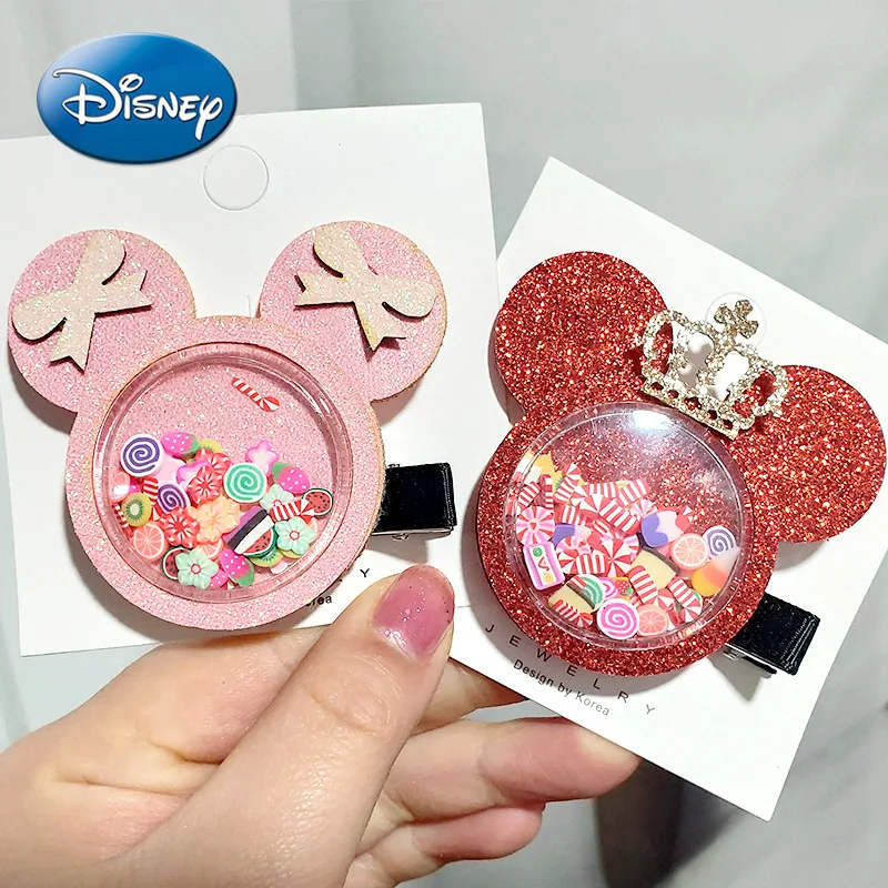 Disney Cartoon Mickey Mouse Children's Hair Accessories Bow Hairpin Side Clip Girl Clip Head Accessories