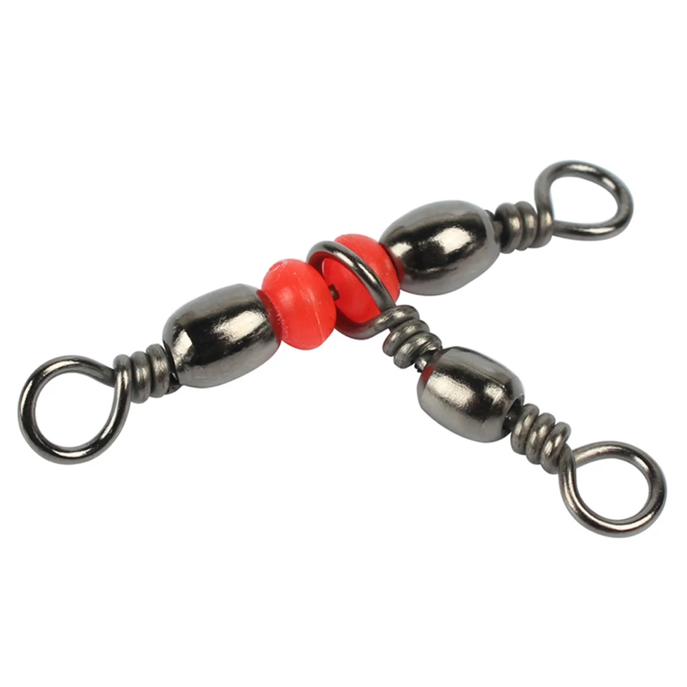 

10Pcs Fishing Buckle 360 Degree Beaded Carbon Steel Rotating Ring Sea Fishing Hook Bait line Connector Ring Fishing Accessories