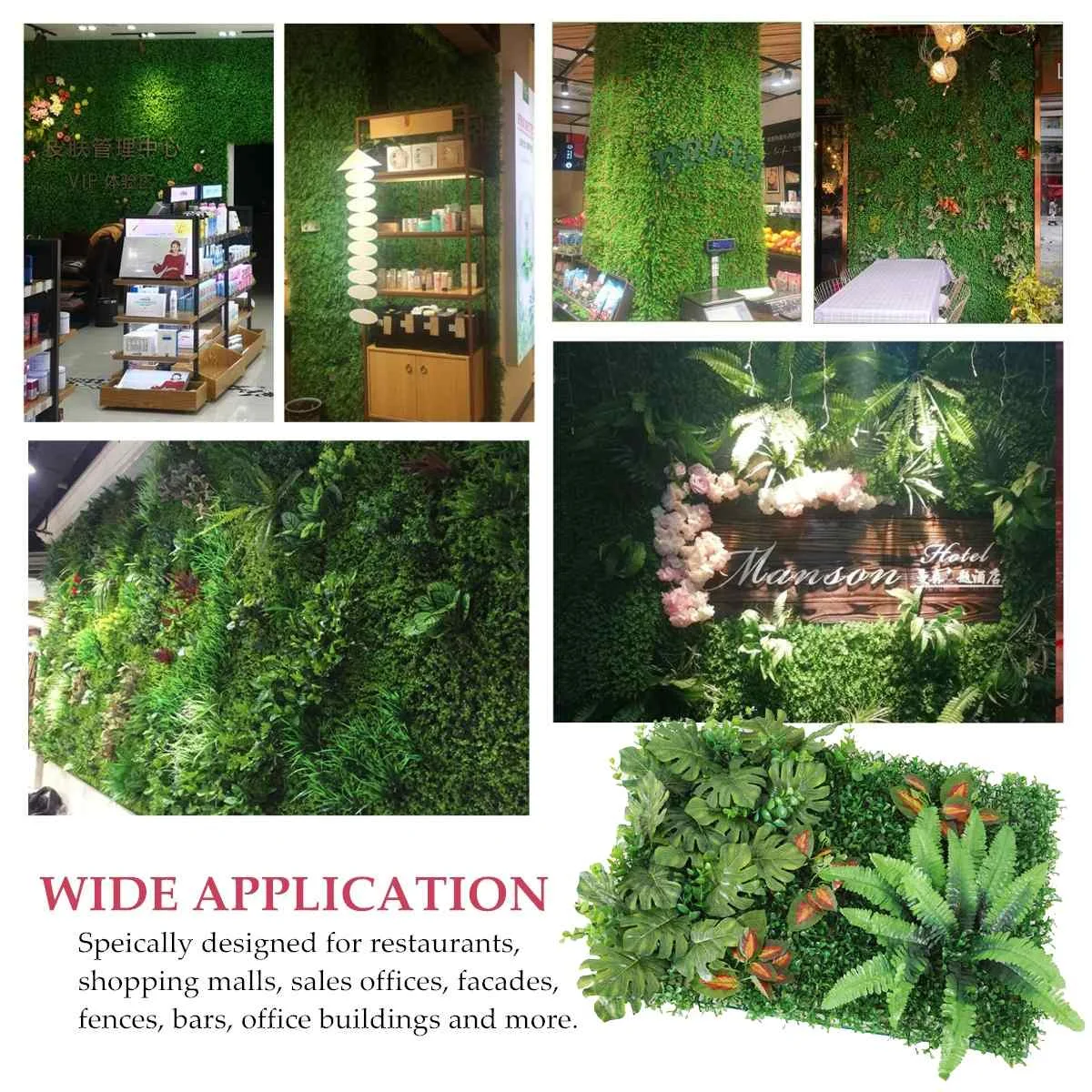 

2Pcs Artificial Lawn 60x40cm Wall Green Plants DIY Artificial Grass Board Wedding Mini Garden Micro Landscape Decor