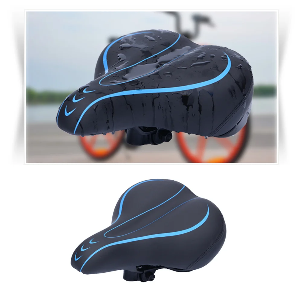 

1pc Spring High-elastic Saddle Absorption Cushion Comfortable Seat for Man Woman Male (Black Blue)