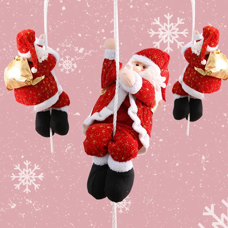 

Christmas decoration rope climbing Santa Claus doll pendant decoration doll shopping mall window layout